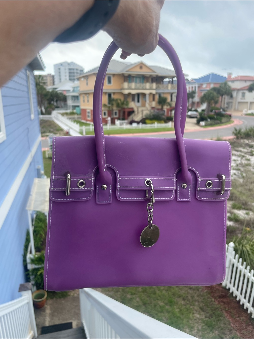 Vintage Y2K Lillian Vernon jelly purse purple handbag pocketbook initial A - Picture 9 of 11